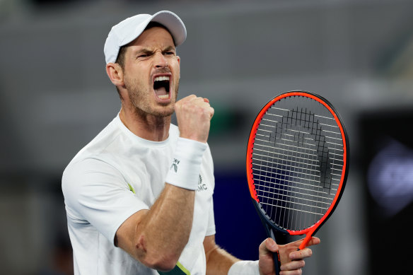 Andy Murray during his second-round match against Thanasi Kokkinakis at the 2023 Australian Open.