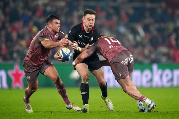 Fergus Burke playing for English club side Saracens.