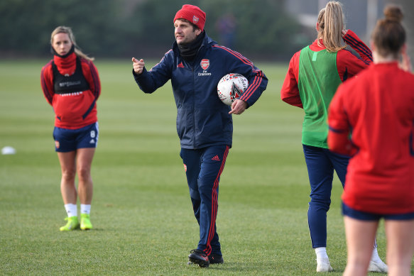 Arsenal women's coach, Joe Montemurro, has endured the long road to the top. 