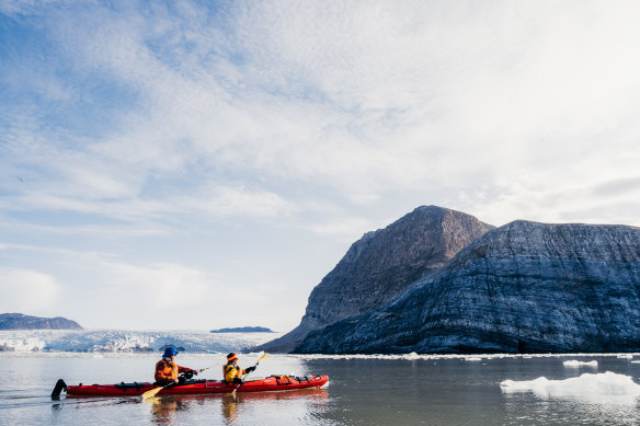 Exploring by kayak.