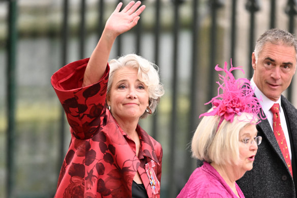 Dame Emma Thompson arrives at the coronation.