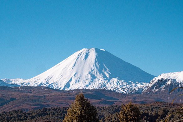 Mount Ruapehu in Tongariro National Park in New Zealand’s North Island.