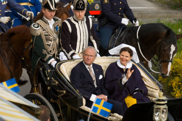 Sweden’s King Carl Gustaf XVI and Queen Silvia in Stockholm.