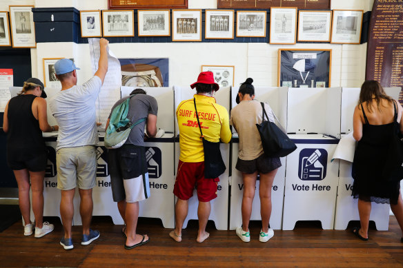 One year before the pandemic: Sydneysiders vote in the NSW election in March 2019.
