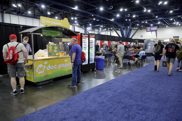Food vendors, vending machines and tables occupy the 40 metre long area where Daniel Defense was to have its booth at the National Rifle Association Annual Meeting in Houston. 
