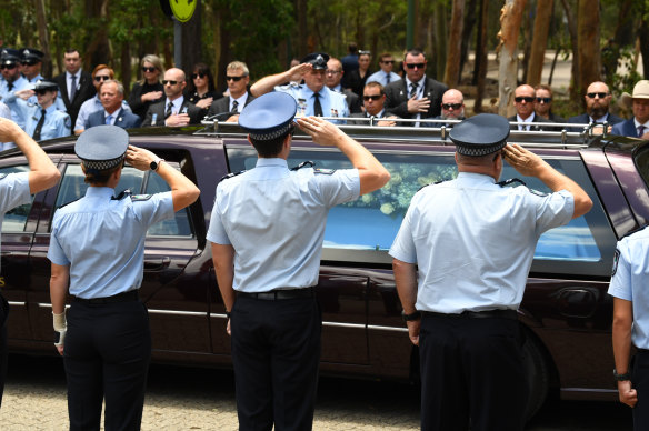 The memorial procession for Rachel McCrow and Matthew Arnold.