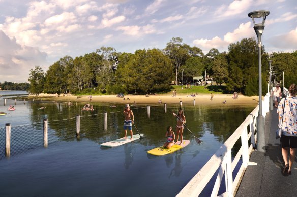 Artist impressions of Bayview Park which will be reopened for swimming after being closed for 50 years.