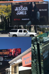Netflix show ads adorn billboards in LA.