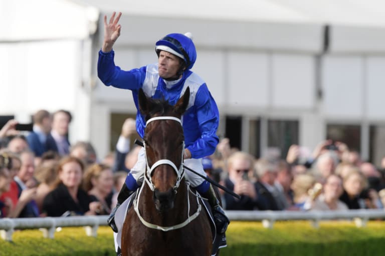 She's apples: Hugh Bowman could look for a grand final romp on Winx in the Cox Plate on Saturday