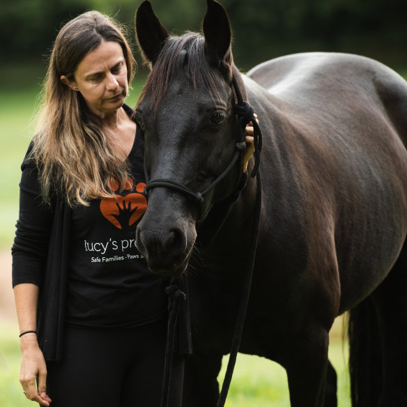 Anna Ludvik and her surviving horse Willis 