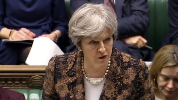 "Highly likely" Theresa May speaks in the House of Commons in London.
