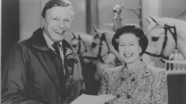 The Queen and David Attenborough - seen here in 1986 - have joined forces to make a film about conservation in the Commonwealth 