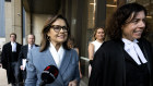 Lisa Wilkinson and her barrister Sue Chrysanthou, SC, outside the Federal Court in Sydney on Friday.