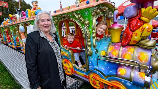 Marjorie Chant with great-grandchildren Cherry Chant, 20 months, and Frankie Chant, 7.