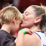 Family ties: Lauren Jackson says she needs her two boys, including Lenny, by her side through the Olympic build-up and in Paris.
