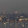 Haze swamped the city on Thursday morning due to smoke from hazard reduction burns earlier in the week.