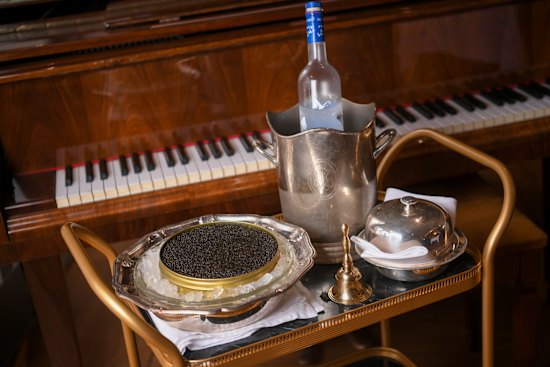 Caviar trolley.