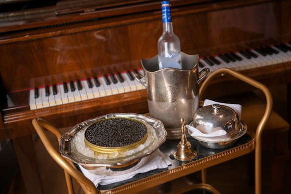 Caviar trolley.