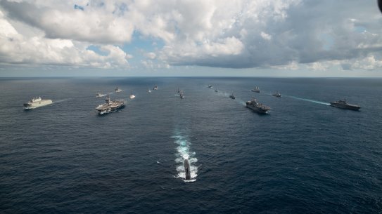 US, Australian, Canadian and Japanese defence forces conduct excercises in 2019. 