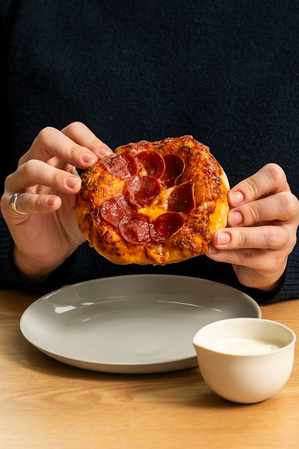 Pepperoni pizzetta from Baker Bleu. 