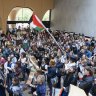 Students protest over the war in Gaza at the University of Melbourne in May.