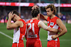 Distraught Swans players. 