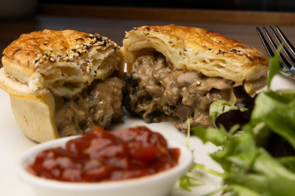 Pieman’s Son’s chunky beef and mushroom pie.