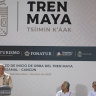 Mexican President Andres Manuel Lopez Obrador, left, at the launch of the Mayan train project.