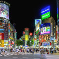 Futuristic Shibuya Crossing in Tokyo.