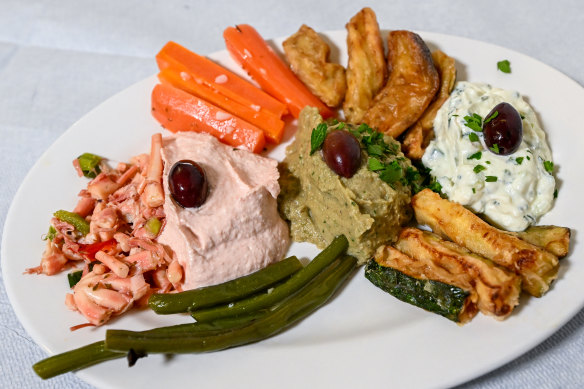 A selection of meze, including a well-balanced taramasalata, to start things off.