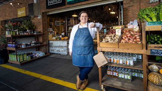 Georgie Dragwidge, owner of Georgie’s Harvest in South Melbourne Market, is running in the state seat of Albert Park.