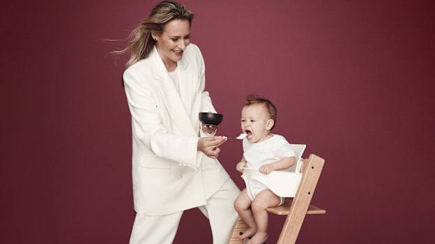 Emma Isaacs with her sixth child, Louis; she live-streamed his home birth last year, despite many advising against it.