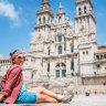 The Obradeiro square in Santiago de Compostela, Spain. - the finishing point of the Camino de Santiago.