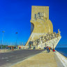 Waterfront in winter – “Monument to the Discoveries” in Belem, Lisbon.