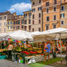 Fresh food in Campo de Fiori, in the heart of Rome.