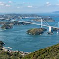 The train between Okayama and Matsuyama crosses the 13 kilometres-long Great Seto Bridge.