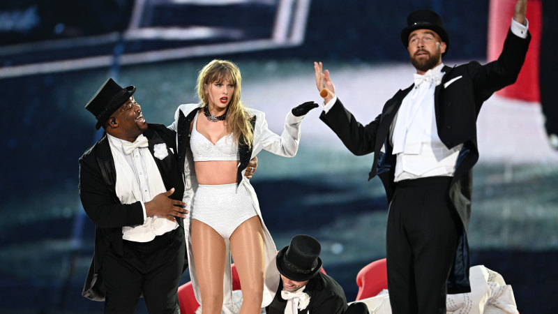 Travis Kelce joins Taylor Swift on stage as fans go wild in London