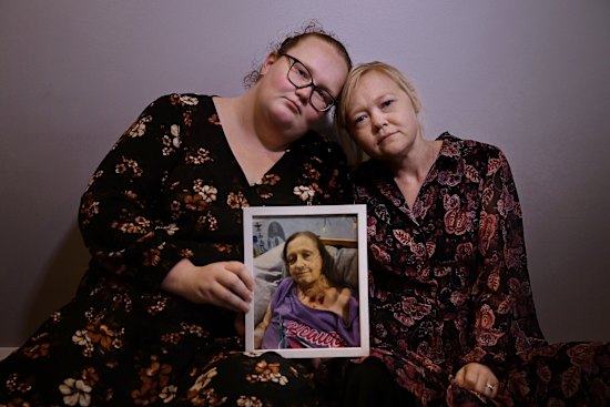 Sisters Temperance and Morgan Gollan mourn the loss of their mother, Kim. 