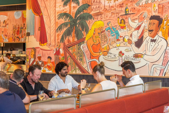 One of the pastel-heavy murals at Marmont.
