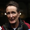 Media Watch Presenter Paul Barry speaks to media as the Australian Federal Police raid the ABC.