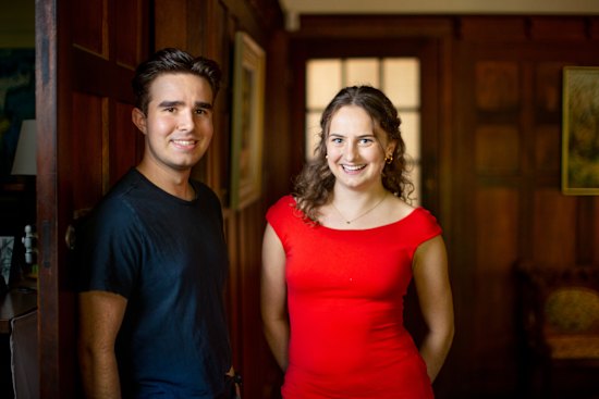 Preshil students Manny Anasson and Stella HOlmes a Court.