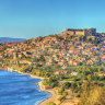 Molyvos Castle and Lesvos Island.