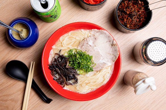 Hakata Gensuke's creamy tonkotsu ramen.