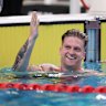 Sam Williamson after winning the men’s 100m breaststroke on the opening night of Australia’s swimming trials in Sydney.