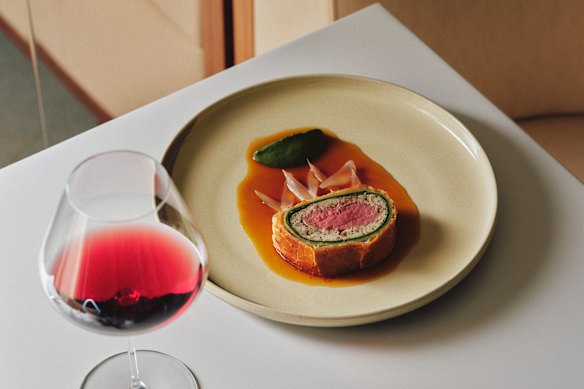 Lambington, a variation of the beef Wellington from Canvas at the MCA. 