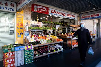 Shopping for groceries in Bankstown on Friday.