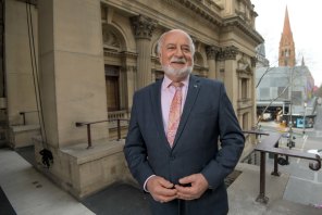 Protocol whiz Jean-Francois Piery on the balcony of Melbourne Town Hall, his workplace of 27 years.
