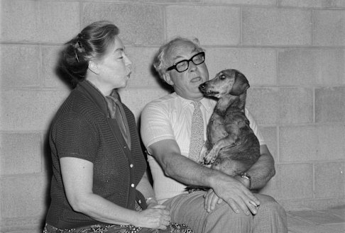 Brian and Marjorie Johnstone with their dog Lindy.