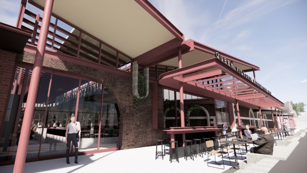 An image of the proposed upgrades to the market food court.