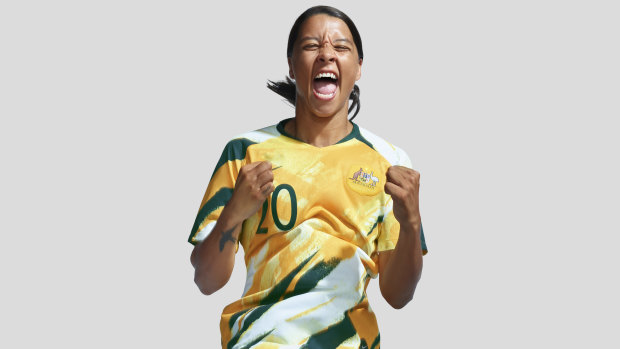 Joyous: Sam Kerr can't wait to wear the new jersey in the field of battle.